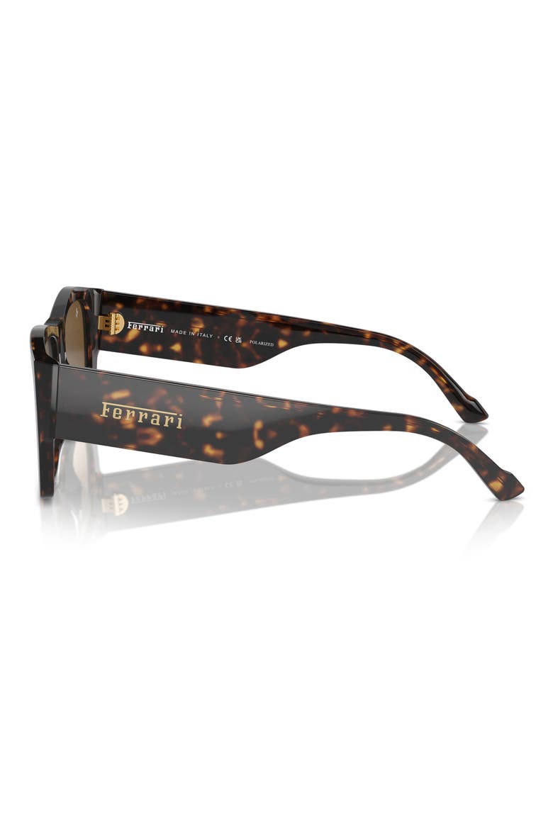 56mm Polarized Square Sunglasses, Alternate, color, HAVANA / POLAR BROWN GRADIENT