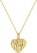 Bony Levy 14K Yellow Gold Textured Heart Pendant Necklace