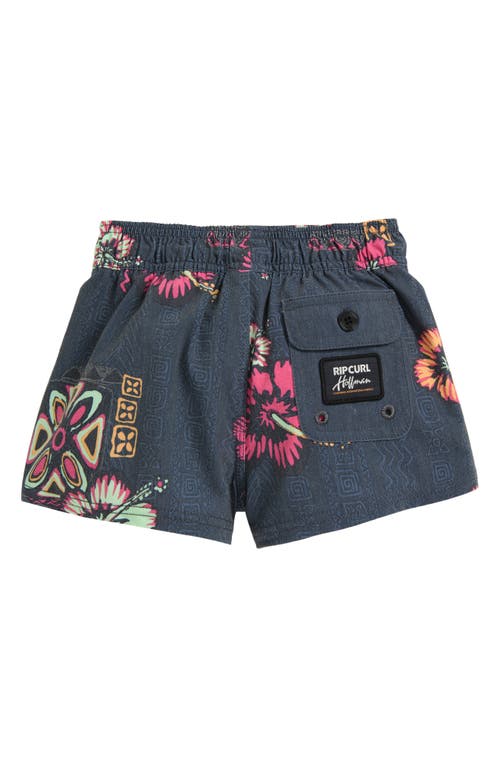 Rip Curl Kids' Hoffman Volley Swim Trunks In Navy