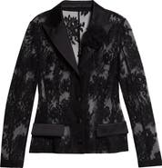 Dolce&Gabbana Sheer Floral Lace & Satin Jacket