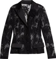 Dolce&Gabbana Sheer Floral Lace & Satin Jacket