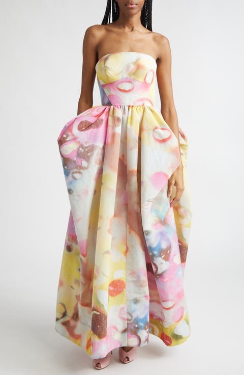 Moonshine Strapless Umbrella Gown