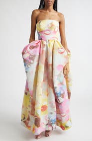Christopher John Rogers Moonshine Strapless Umbrella Gown