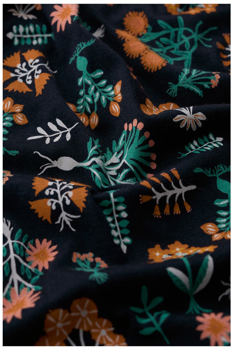 Appletree Floral Keyhole T-Shirt, Alternate, color, APOTHECARY PLANTS INKWELL