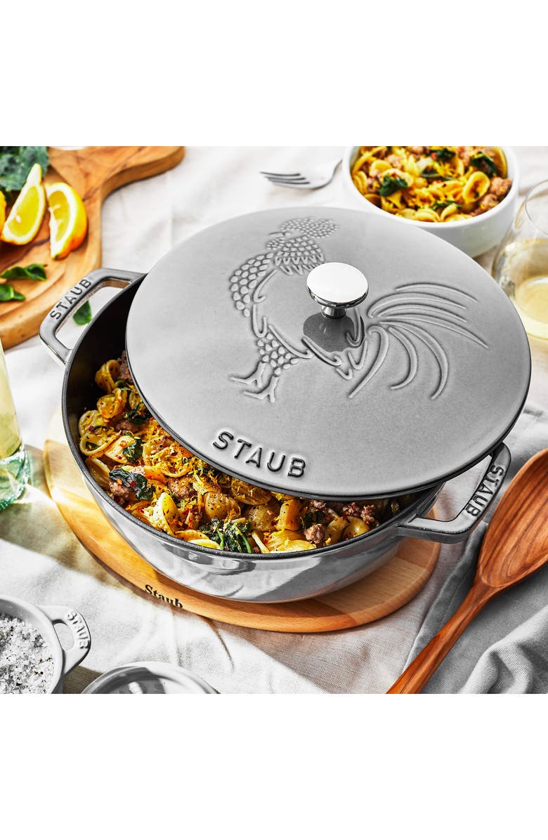 Staub 3.75-Quart Enameled Rooster Lid Cast Iron French/Dutch Oven, Alternate, color,