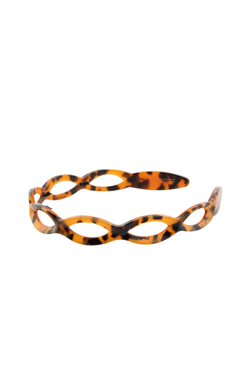 Alexandre de Paris Techno Cutout Acetate Headband, Alternate, color, Orange