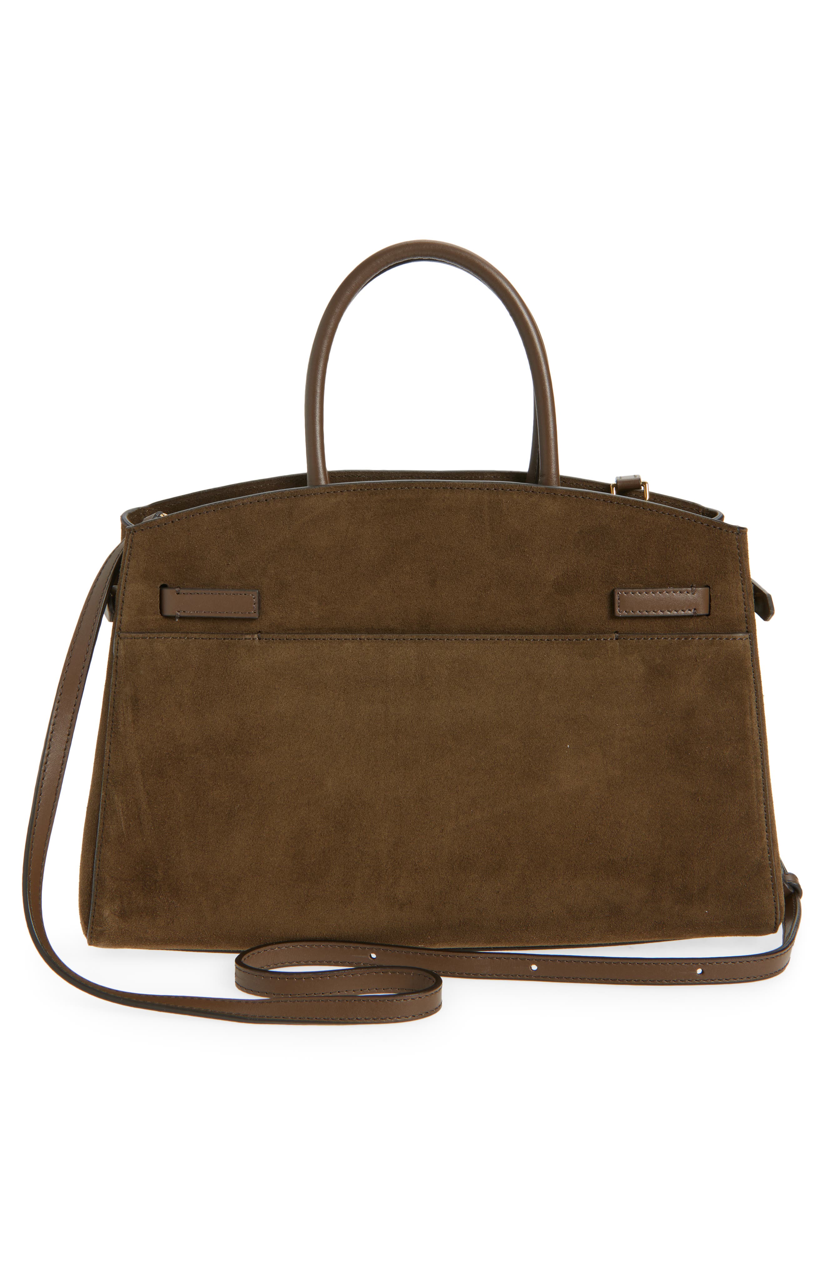 DeMellier The Midi Hudson Suede Top Handle Bag, Alternate, color, Hazel