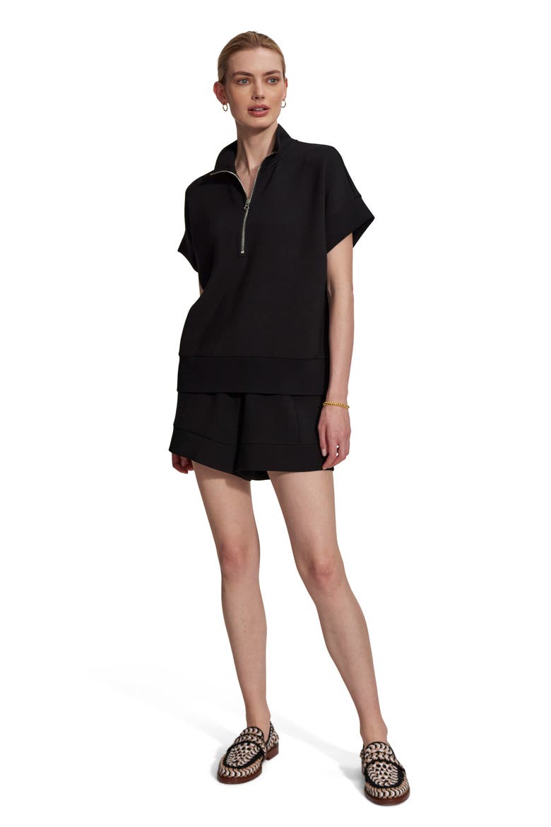 Ritchie Short Sleeve Half Zip, Alternate, color, BLACK