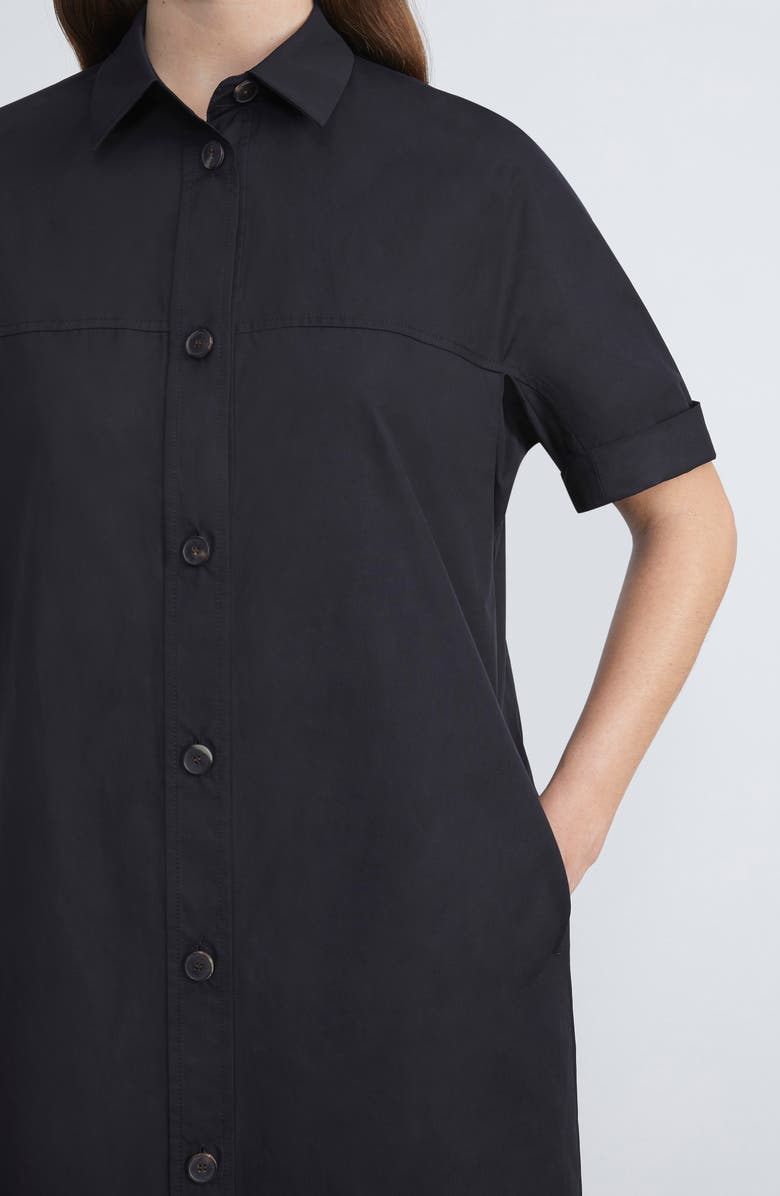 Lafayette 148 New York Short Sleeve Button-Up Poplin Shirtdress, Alternate, color, 