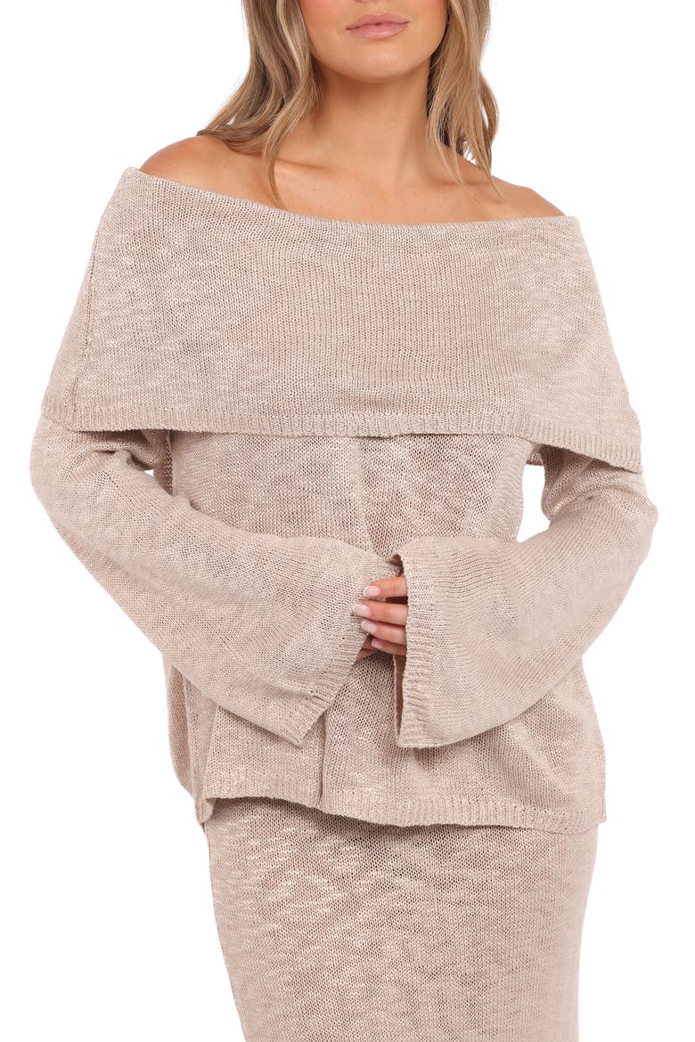 Indya Off the Shoulder Sweater, Main, color, OATMEAL