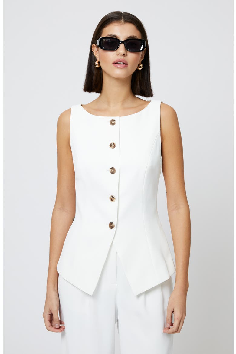 Harrie Button-Up Vest, Alternate, color, 10-SUMMER WHITE