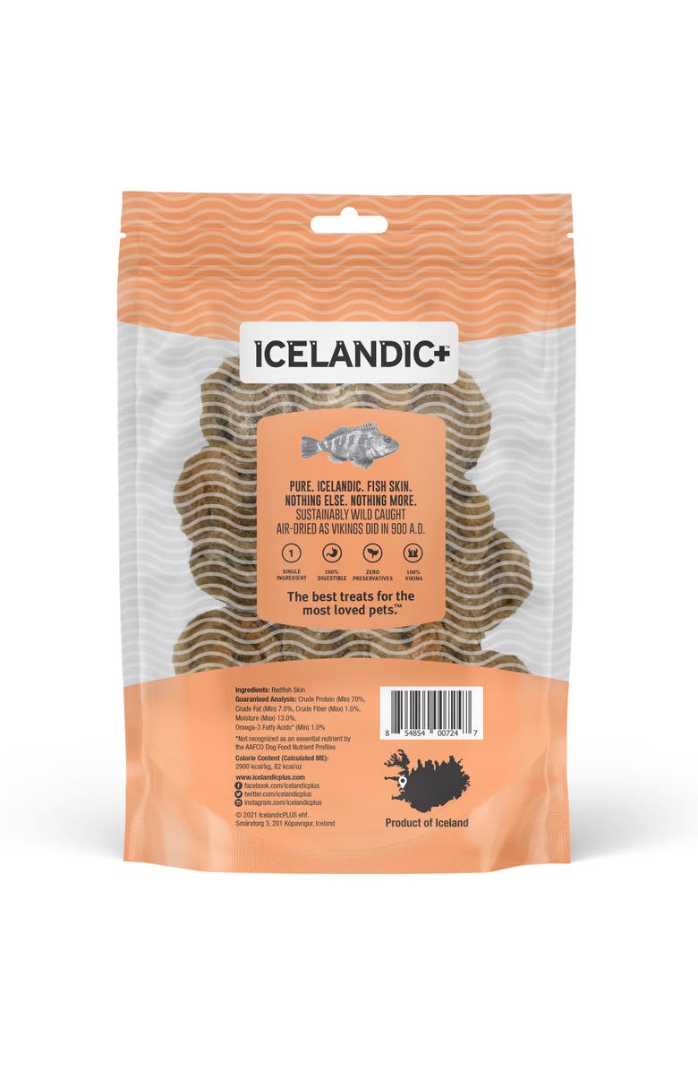 ICELANDIC+ Redfish Skin Rolls Dog Treat 3oz Bag, Alternate, color, Multicolored