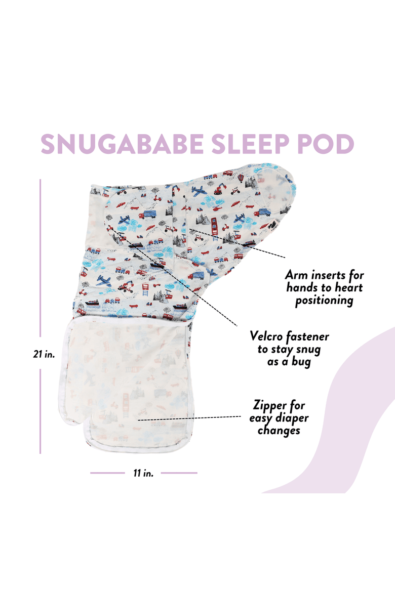 Organic Snugababe Swaddle Sleep Pod with Arm Inserts, Alternate, color, Transportation