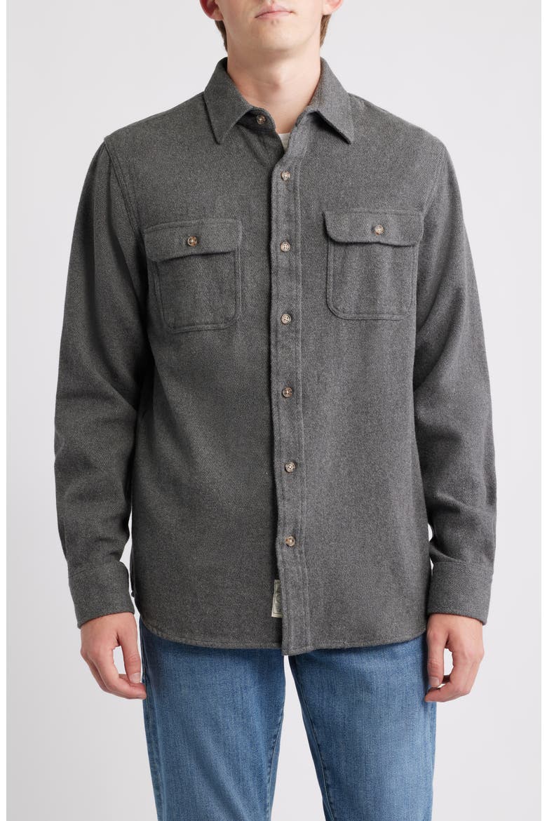 Flannel Work Shirt, Alternate, color, HEATHER GREY
