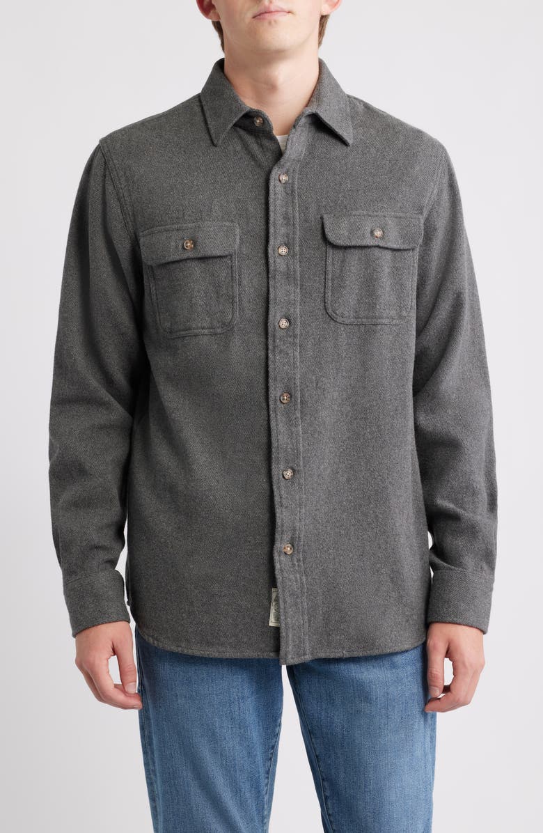 Schott NYC Flannel Work Shirt, Alternate, color, Heather Grey