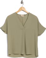 ELIE ELIE TAHARI V-Neck Short Sleeve Top