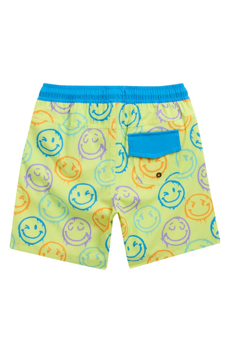 Sovereign Code Kids' Bali Smiley Swim Trunks, Alternate, color, Lime