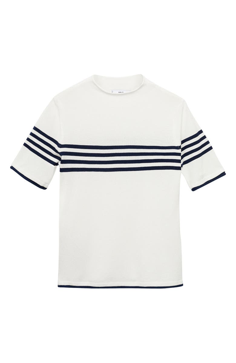 MANGO Stripe Short Sleeve Sweater, Alternate, color,