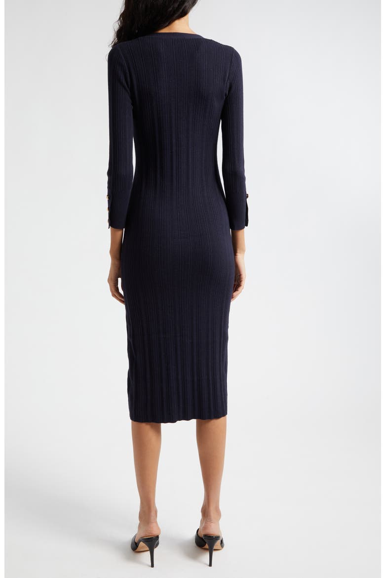 Kyra Rib Three-Quarter Sleeve Sweater Dress, Alternate, color, MIDNIGHT/GOLD