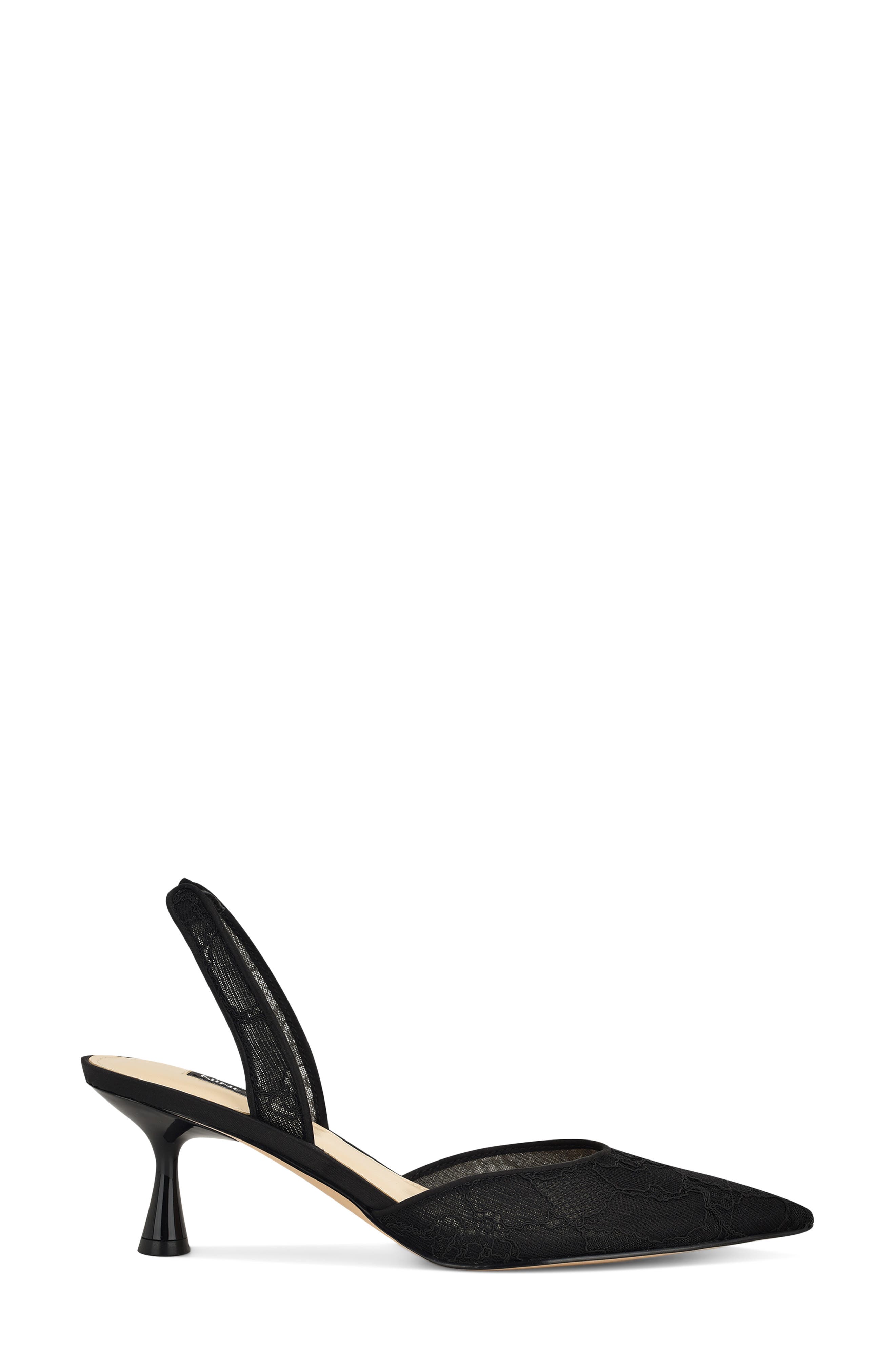 Nine West Rizze Slingback Pointed Toe Kitten Heel Pump, Alternate, color, 