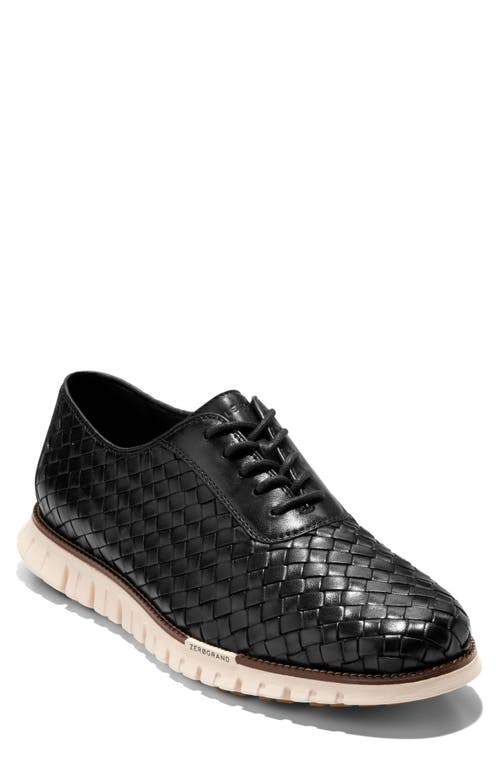 Cole Haan Zerøgrand Remastered Woven Oxford In Black/dark Natural/ivory