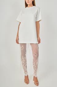Endless Rose Mixed Lace T-Shirt Midi Dress