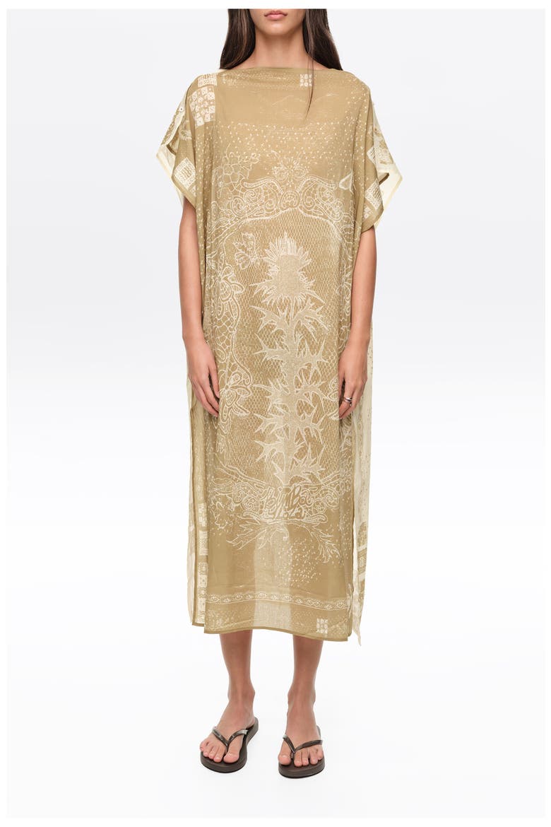 Square Scarf Midi Dress, Main, color, KHAKI