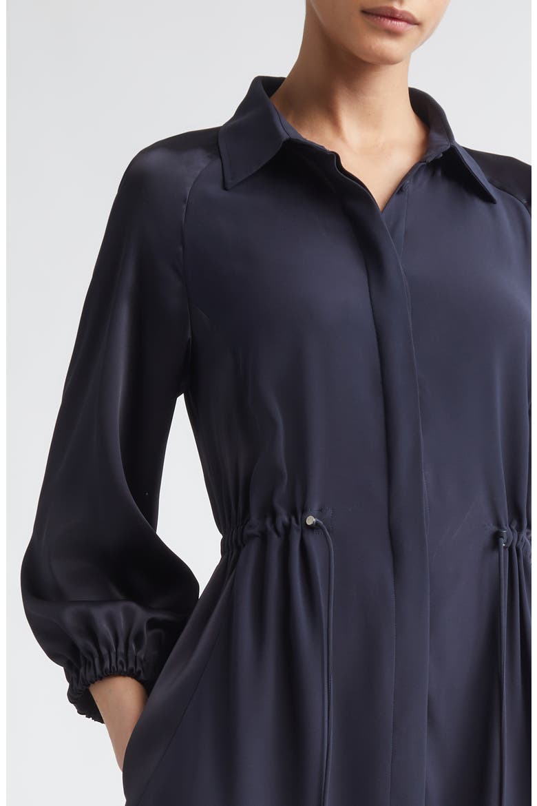 Pelota Drawstring Satin Shirtdress, Alternate, color, ULTRAMARINE
