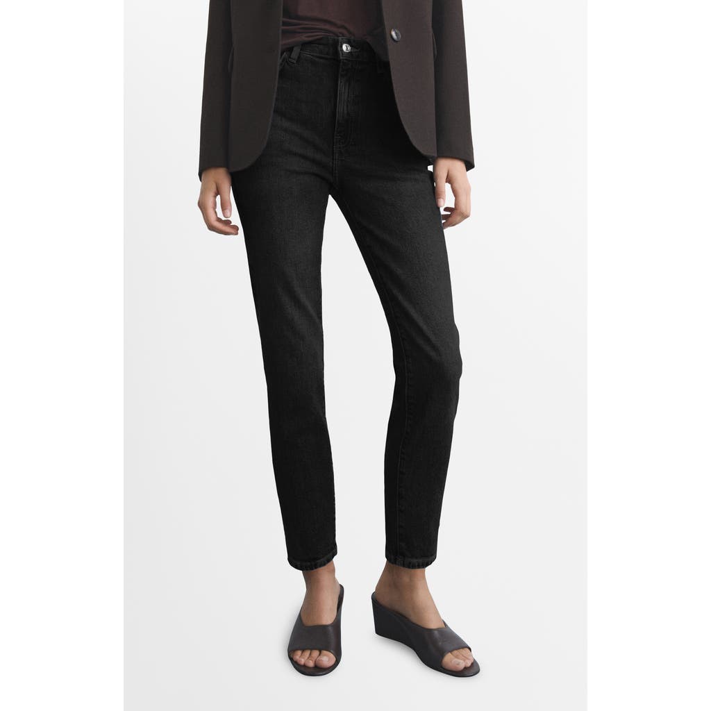 Mango Claudia Crop Slim Fit Jeans In Brown