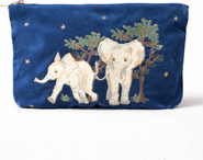 Elizabeth Scarlett Baby Elephant Conservation Velvet Everyday Pouch