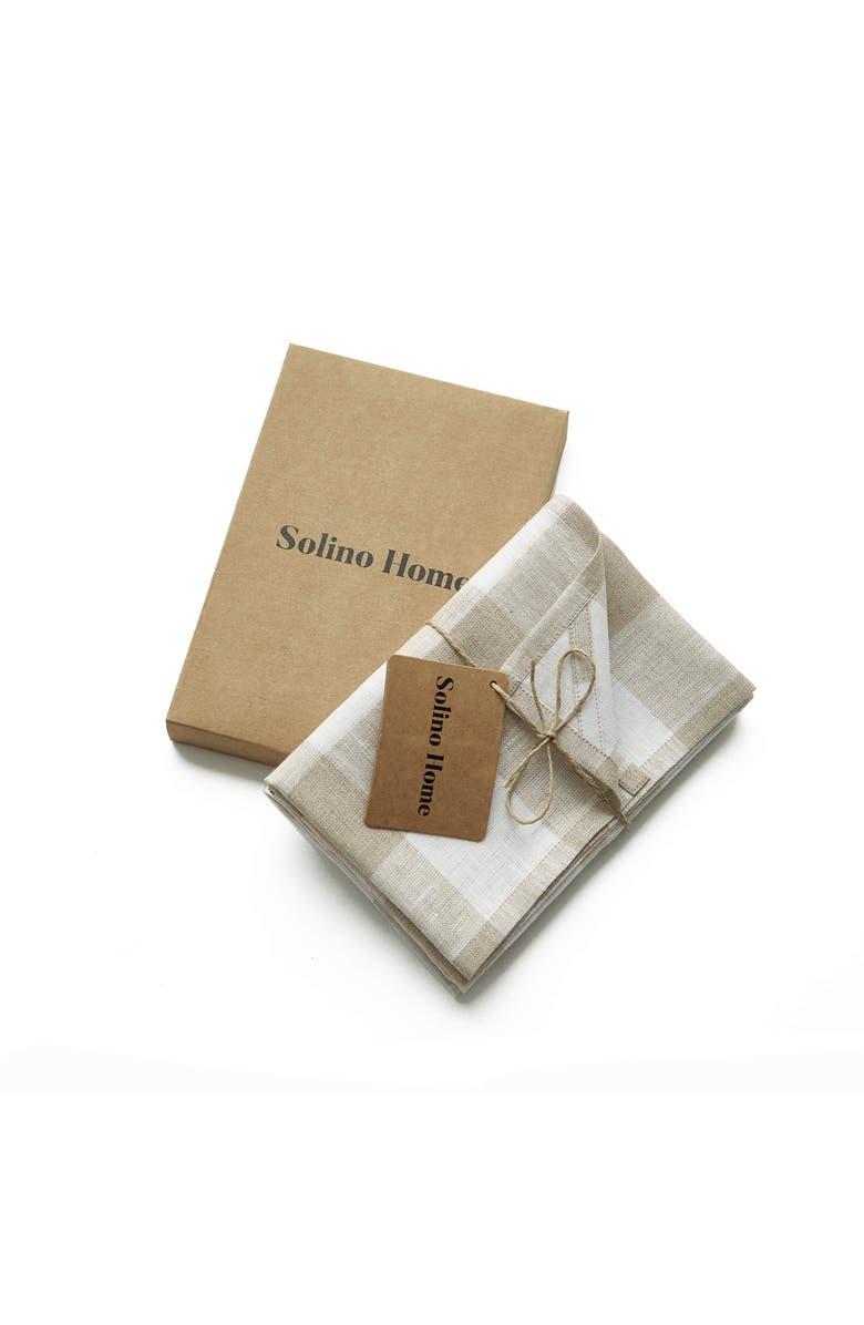 Solino Home Linen Kitchen Towels - Buffalo Check, Alternate, color, Natural And White