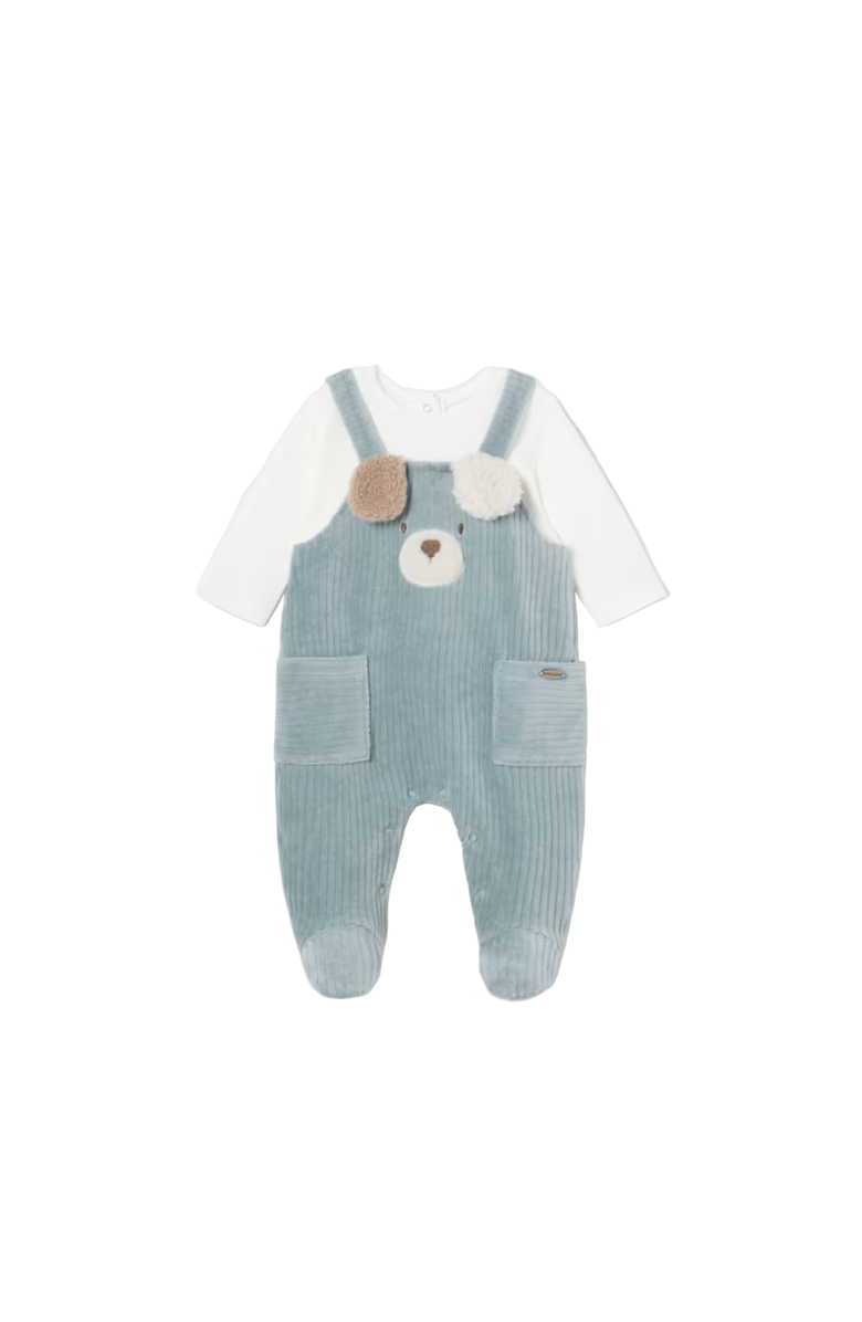 Mayoral Corduroy Teddy Romper, Main, color, Blue