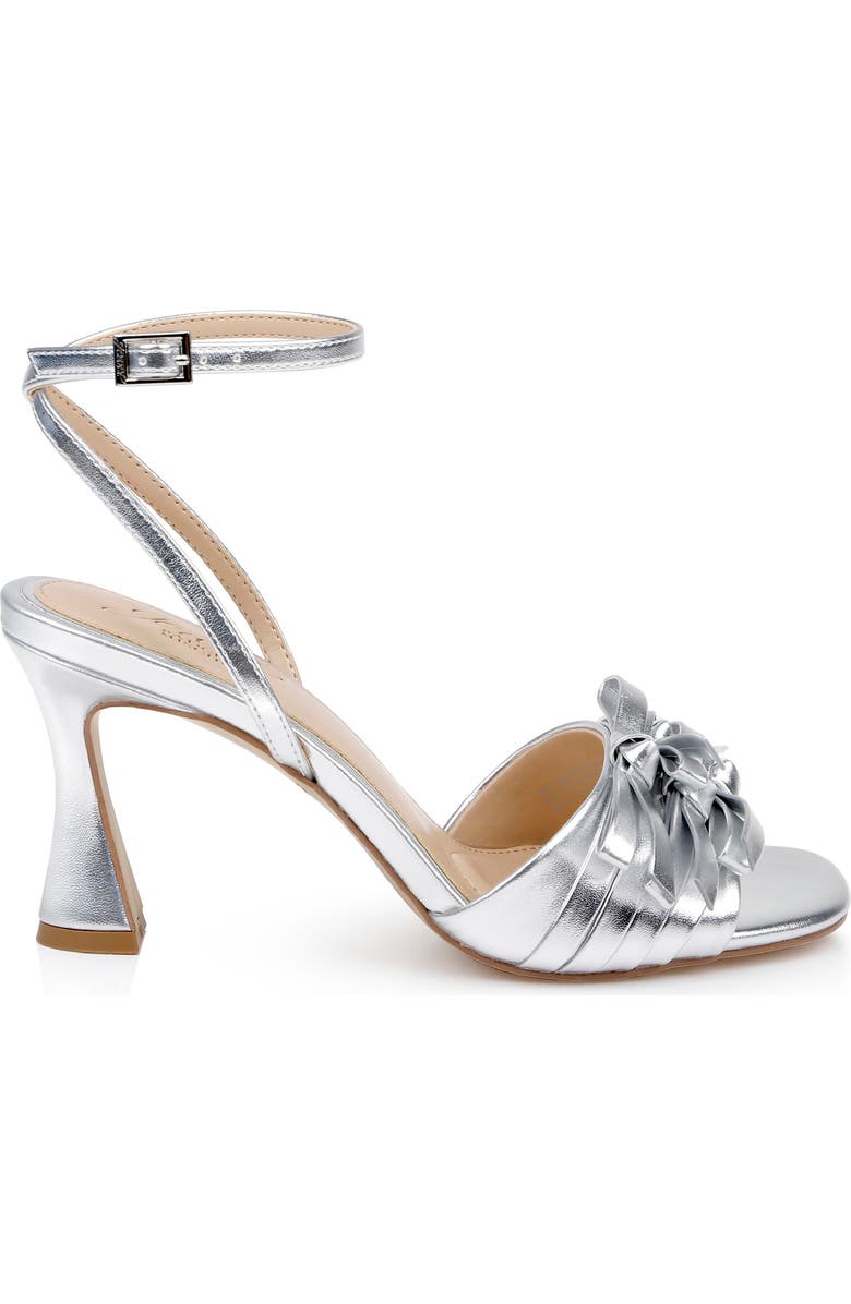 Jewel Badgley Mischka Flory Ankle Strap Sandal, Alternate, color, Silver Metallic
