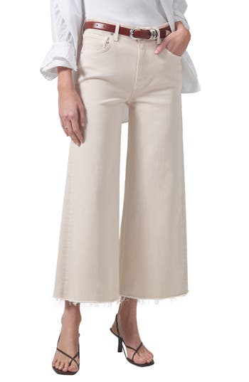 Citizens Of Humanity Lyra Raw Hem Ankle Wide Leg Jeans