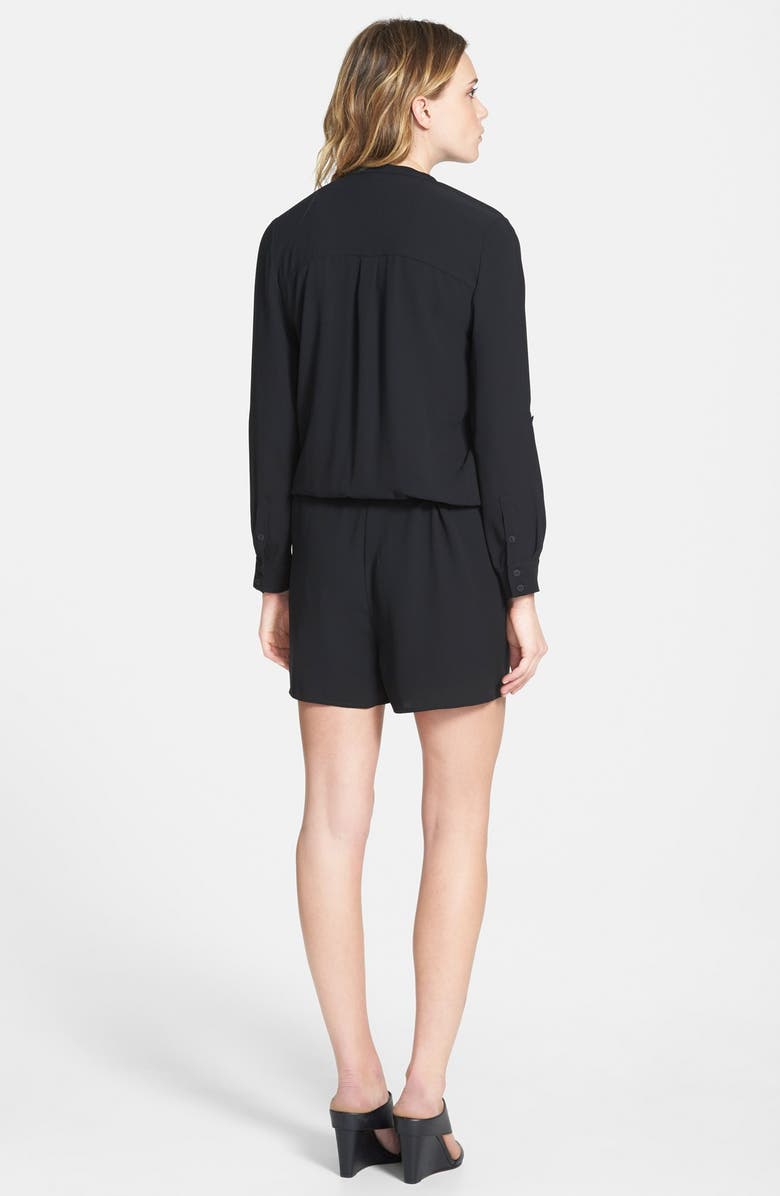 Eileen Fisher Mandarin Collar Silk Romper, Alternate, color, 