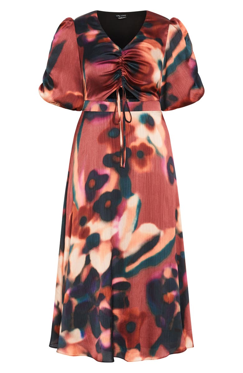 City Chic Cammy Printed Cutout Dress, Alternate, color, 