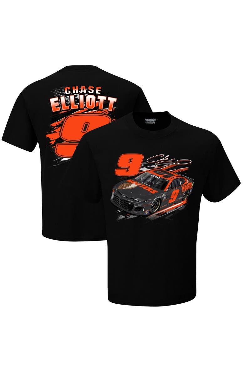 HENDRICK MOTORSPORTS TEAM COLLECTION Men's Hendrick Motorsports Team Collection Black Chase Elliott Hooters Fuel T-Shirt, Alternate, color, 