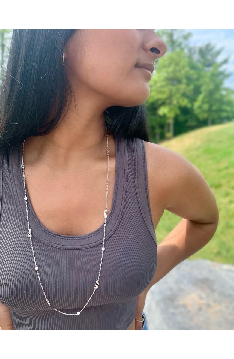 LuvMyJewelry Traffic Light Layered Sterling Silver Diamond Necklace, Alternate, color, 