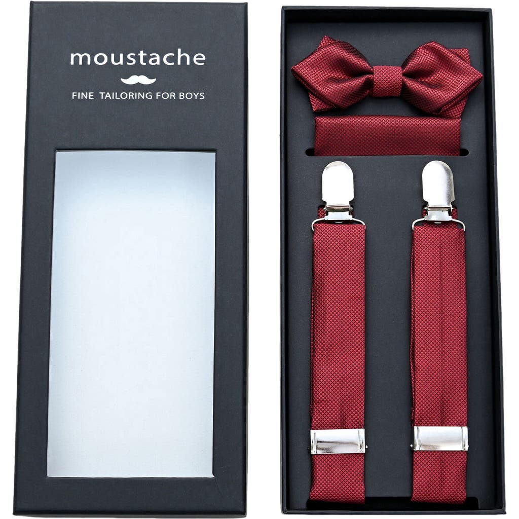 MOUSTACHE Crosshatch Suspender Set in Red  product