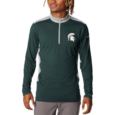Men's Columbia Green Michigan State Spartans Tech Trail™ Omni-Shade Quarter-Zip Top