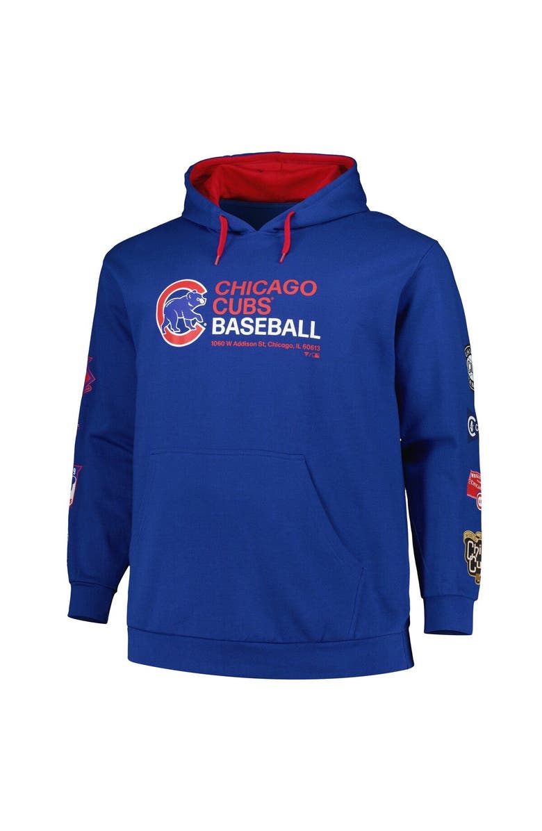 PROFILE Men's Royal Chicago Cubs Big & Tall Fleece Pullover Hoodie, Alternate, color, 