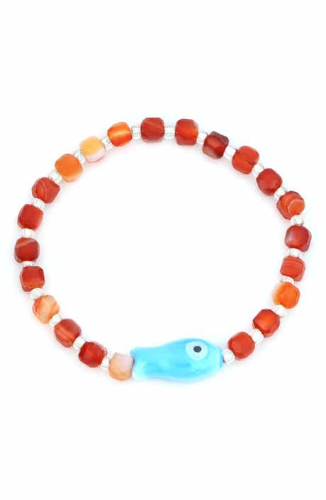 Panacea Fish Beaded Stretch Bracelet