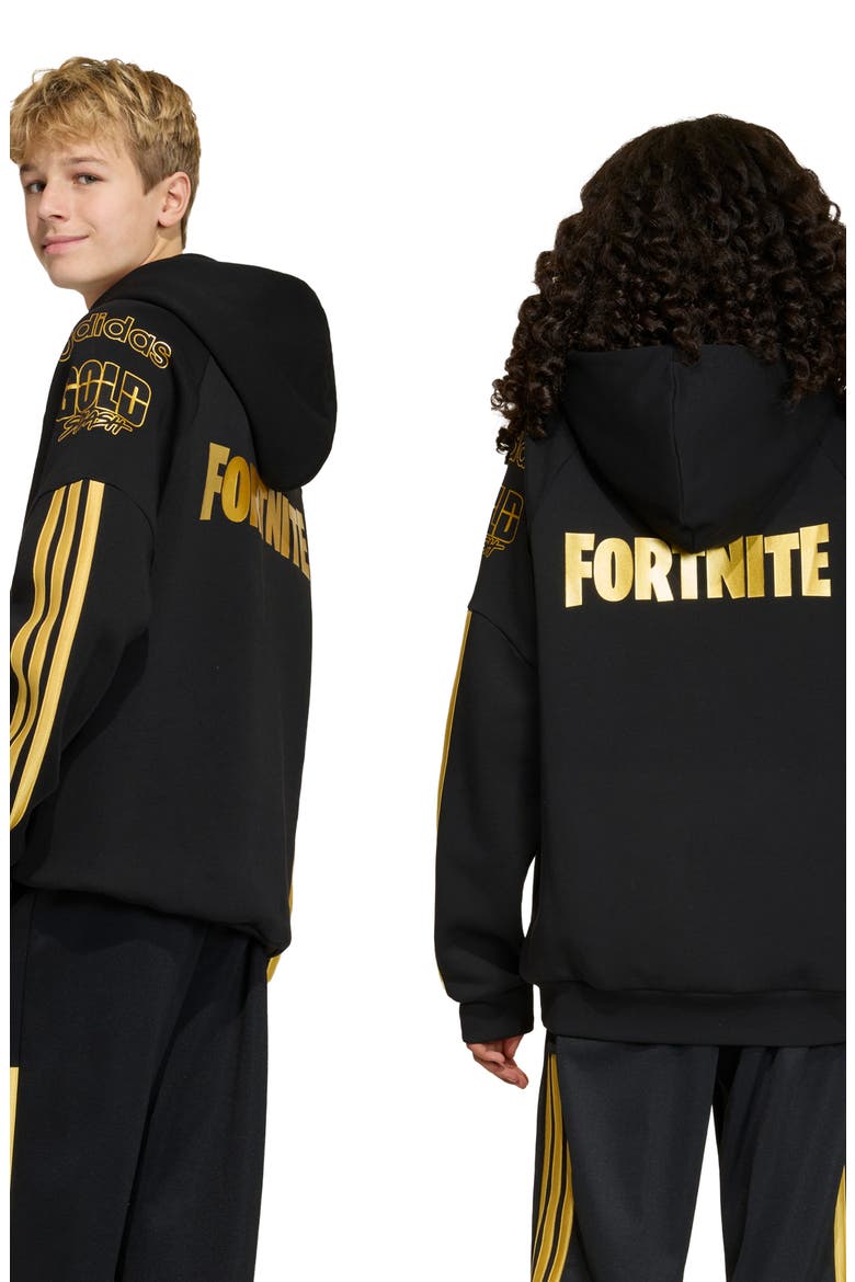 Kids' x Fortnite Graphic Hoodie, Alternate, color, BLACK/ GOLD MET.