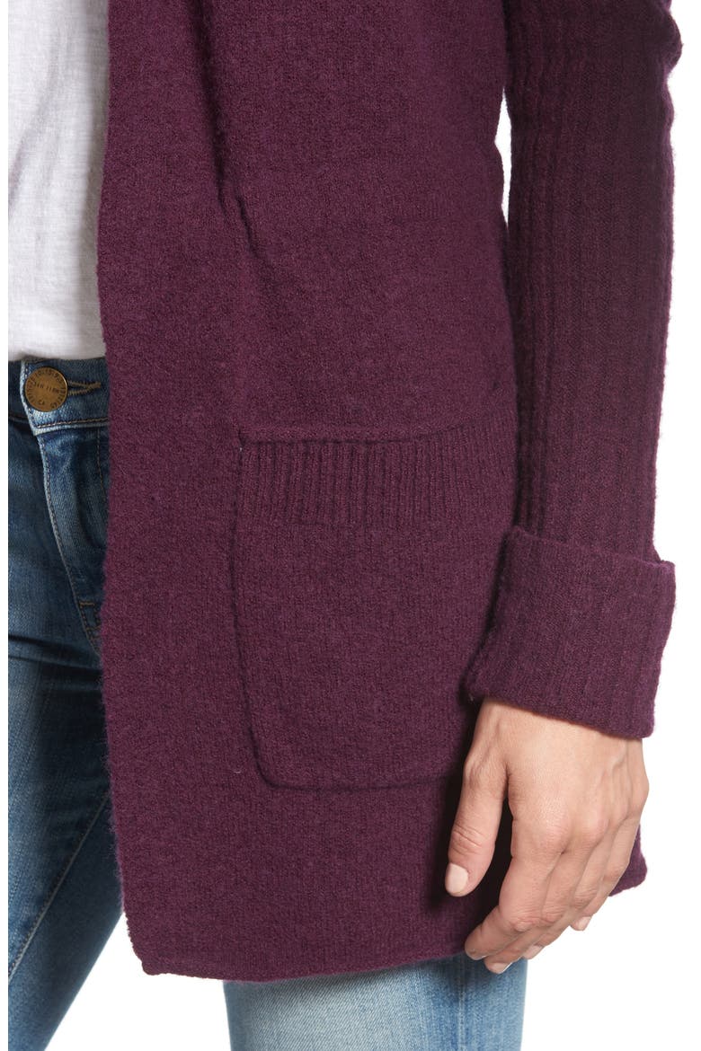 Hooded Cardigan, Alternate, color, PURPLE POTENT