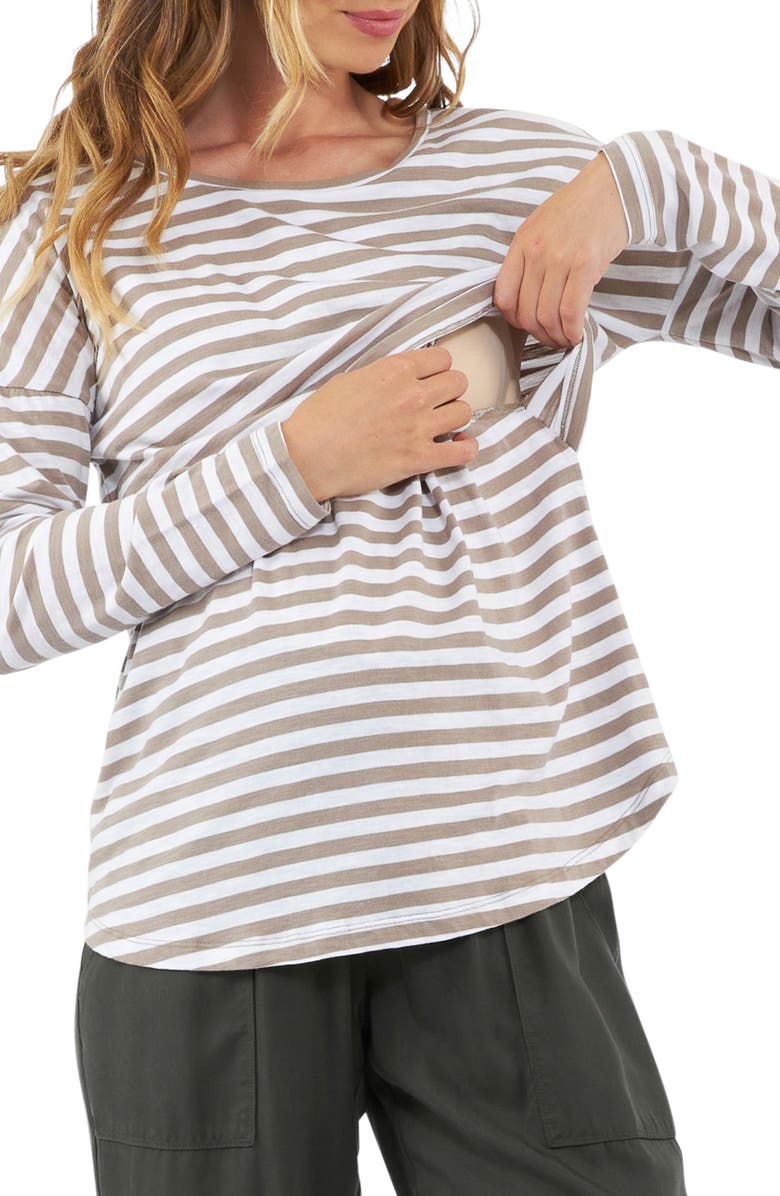Ripe Maternity Lionel Long Sleeve Maternity/Nursing T-Shirt, Alternate, color, 