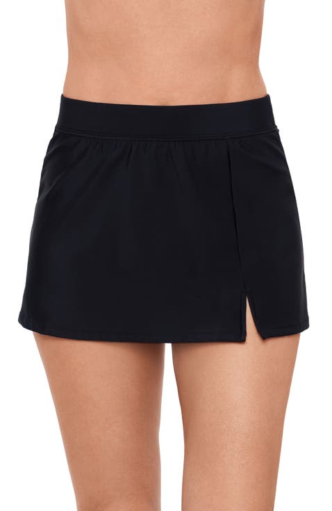 Full Coverage Skirted Swimsuit Bottom with Side Slit