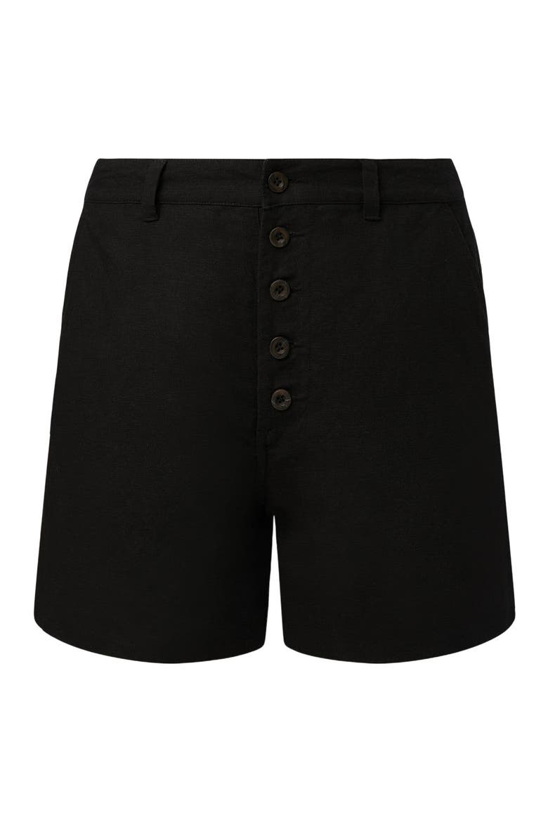 Air Linen Boyfriend Short, Alternate, color, BLACK