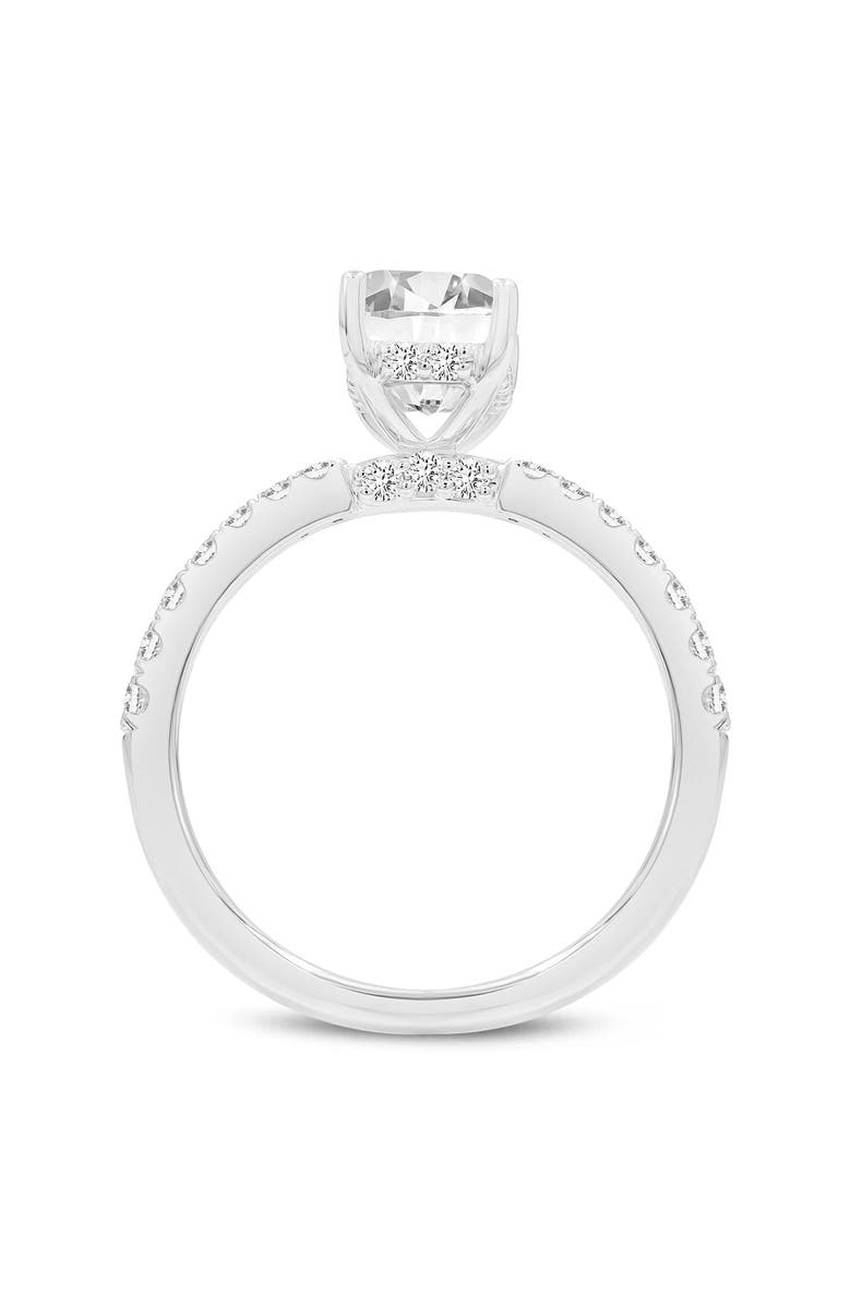 LuvMyJewelry Amara 14K Gold Emerald Cut Hidden Halo Lab Grown Diamond Engagement Ring - 2.45 Ct, Alternate, color, 14K White Gold