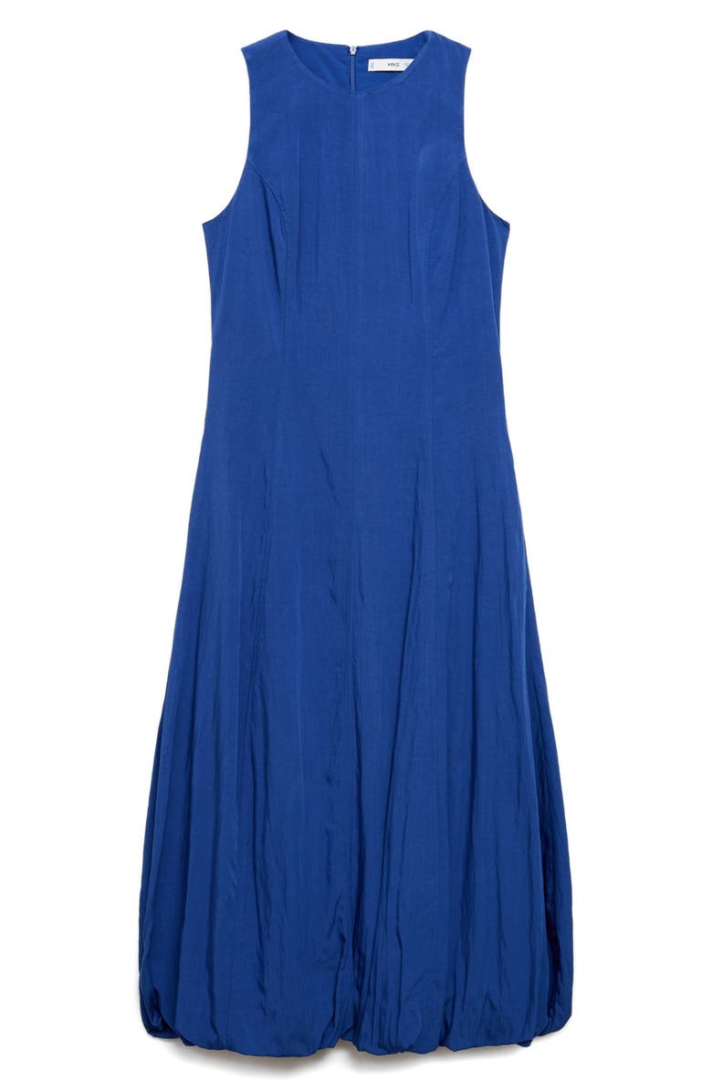 MANGO Sleeveless Bubble Hem Midi Dress, Alternate, color, Blue