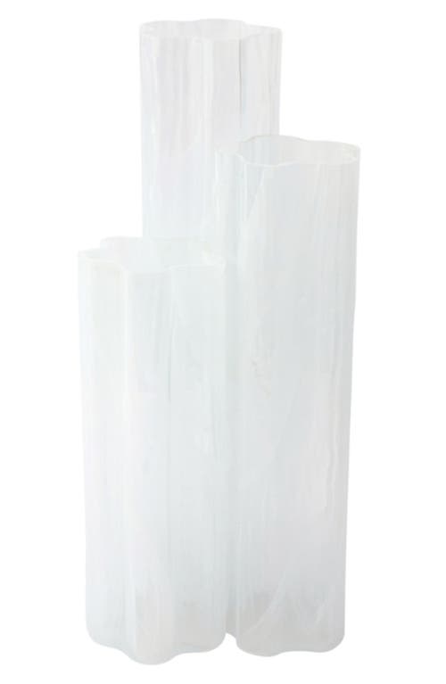 Vietri Flora Triple Glass Vase In Transparent